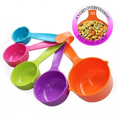 Pet Food Scoop Measuring Cups Spoons Set Plastic Dog Cat Bird Food Measuring Cup