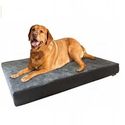 Orthopedic Gel Cooling Memory Foam Dog Bed Pet Waterproof Liner Washable dog bed Gray Extra