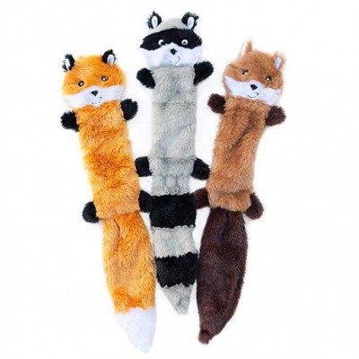 Chinese factory price Skinny Peltz No Stuffing Squeaky Plush Dog Toy Fox Raccoon Squirrel