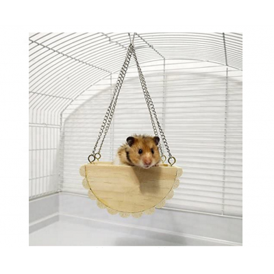 Natural Wood Swing Bed Basket House Toy Hamster Gerbil Rat Mouse Mice Small Animal Cage Perch Stand Toy