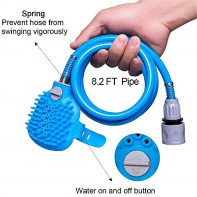 Pet Bathing Tool Pet Shower Washing Dogs Bathing Massage Grooming Brush  Faucet Adapters Blue  Indoor Outdoor Using